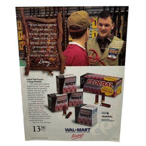 Federal 12 Gauge Shotshells Vintage Print Ad 1995 Walmart Employee Service